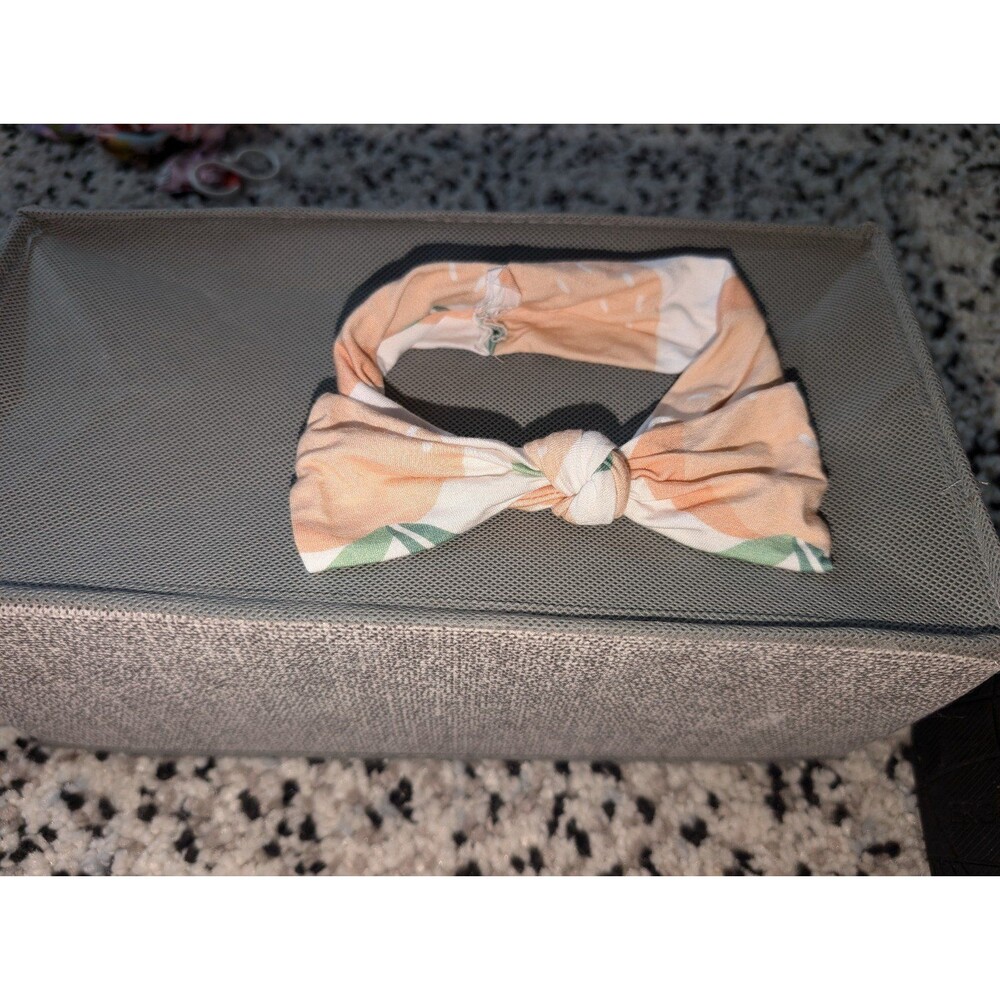 Birdie Bean Peach Print Bow